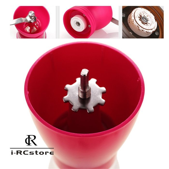 RC Professional Manual Ceramic Burr Coffee Grinder, Hand-crank Coffee Mill, Includes Brush, Black N6