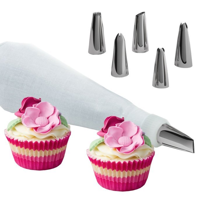 Montreal Baking Cake Decorating Set - 8 Piece - Reusable Pastry Bag with Coupling and Decorating Tips - Cake Decorating... N3