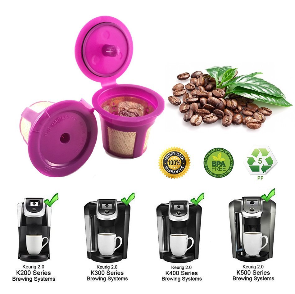 Premium 24K Gold Reusable K-Cup Filter for Keurig 2.0 / 1.0 Series Small Single Serve K Cup Coffee Maker N6
