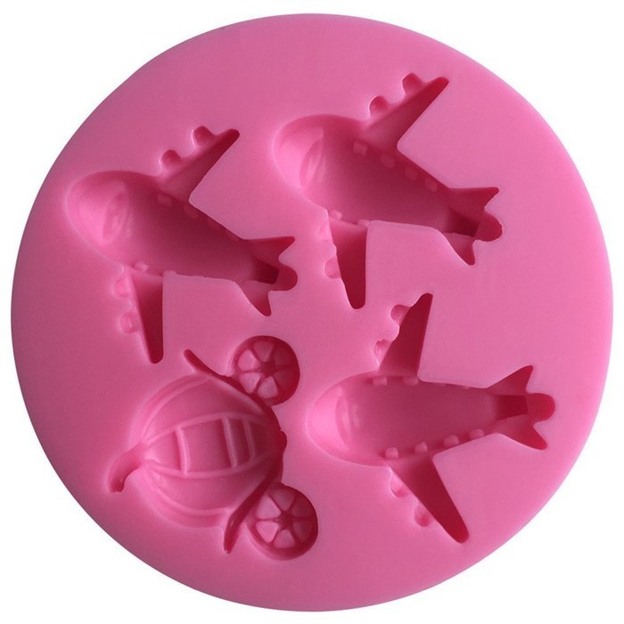 FLY Aircraft Pumpkin Car Shape Silicone Fondant Cake Mold For Cake Decorating Baking Mould,Pink N5
