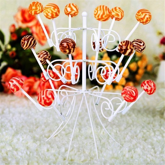 TANGCHU Cake Pop Holder Lollipop Stand Display Stand 3-Tier Holding 18 Cake Pops Grey
