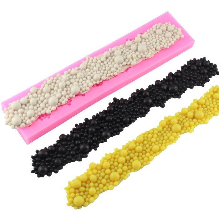 Mujiang Round Pearls Bubbles Cake Decorating Silicone Mats Lace Sugar Chocolate Fondant Molds N11