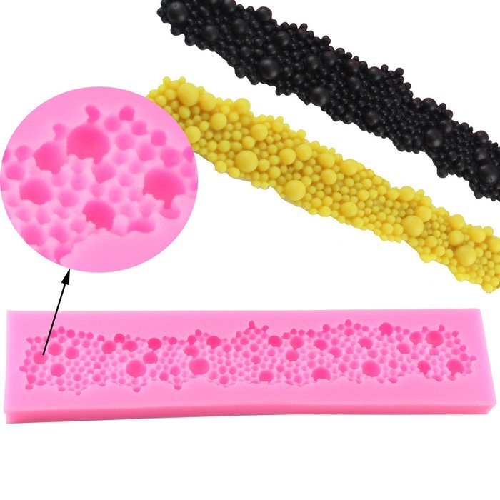 Mujiang Round Pearls Bubbles Cake Decorating Silicone Mats Lace Sugar Chocolate Fondant Molds N12
