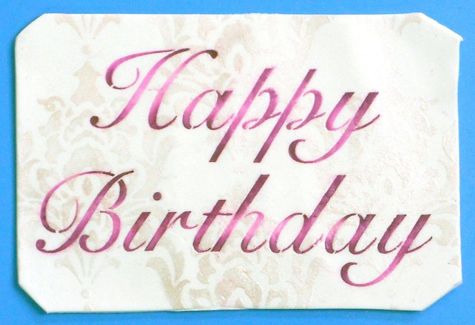 Designer Stencils C241 Fancy Happy Birthday Cake Stencil, Beige/Semi-Transparent N2