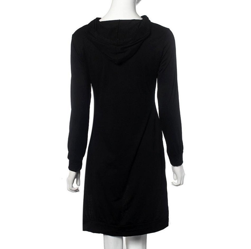 Morecome Women Sweatshirt Dress Double Split Hoodie Pullover Pockets Sweater (XL, Blue) N14