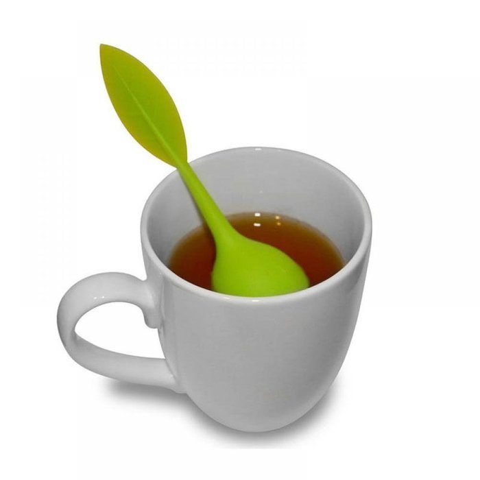 GOOTRADES Tea Infuser Leaf Strainer Handle with Steel Ball Silicone Leaf Lid (pack of 2) (Blue) N13