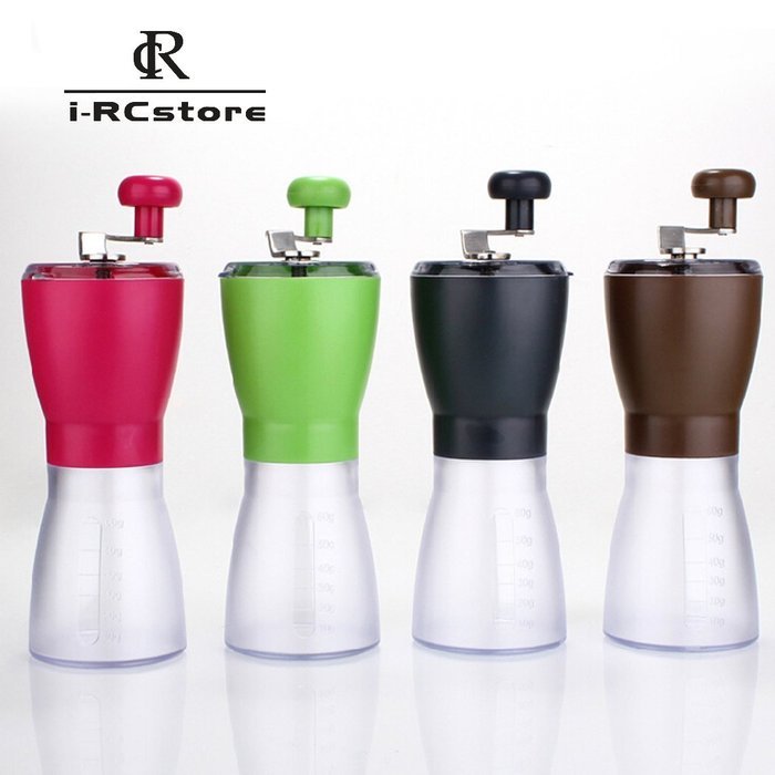RC Professional Manual Ceramic Burr Coffee Grinder, Hand-crank Coffee Mill, Includes Brush, Black N12