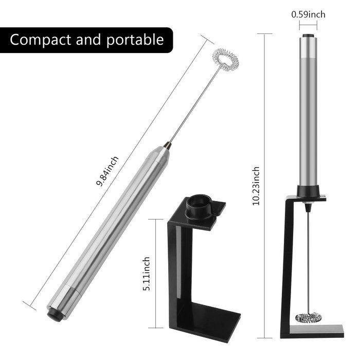 Stainless Steel Electric Milk Egg Handheld Coffee Foamer Wand ,Milk Frothing Pitchers Handheld N4