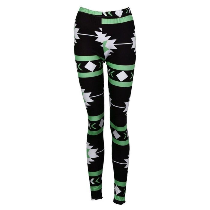 PHOTNO Casual Women Lady Skinny Geometric Print Stretchy Jegging Pants Slim Leggings N104