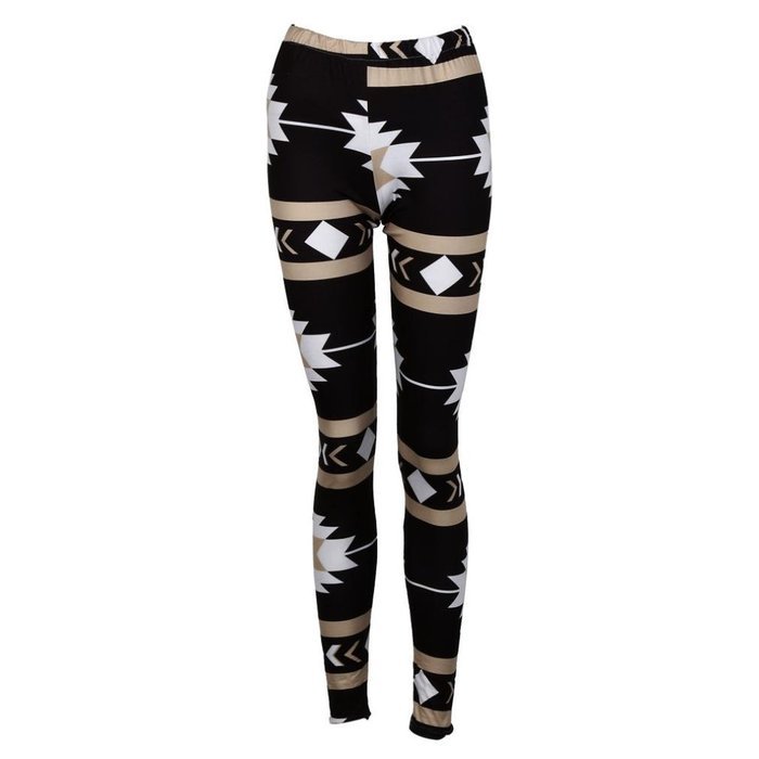 PHOTNO Casual Women Lady Skinny Geometric Print Stretchy Jegging Pants Slim Leggings N106
