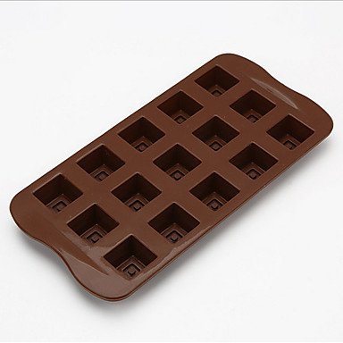 Sher Silicone Square-shaped 15-Cup Mold Cake Decorating Ice Tray Cake Moulds Chocolate Mould(Random Color)