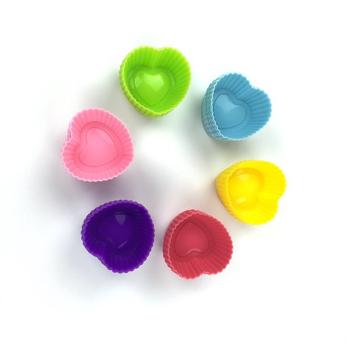 Lapurete&rsquo;s &reg; 36-pack Cupcake Liners-Silicone Reusable Cupcake and Muffin Baking Cup-No BPA,Six Vibrant colors.... N5
