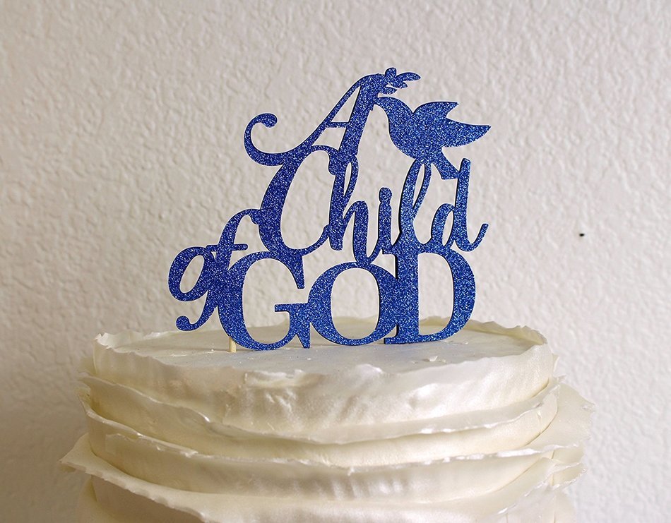 All About Details Blue A Child Of GOD Cake Topper N2