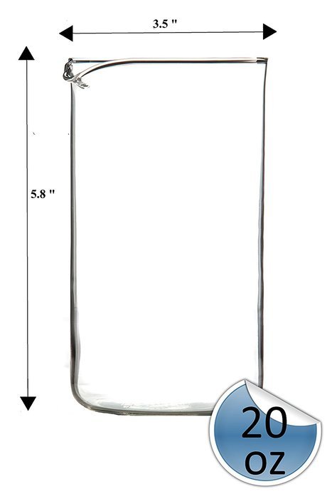Glass Carafe for French Press Coffee and Espresso Maker - Universal 20oz Durable Replacement Spare Beaker Fits... N3