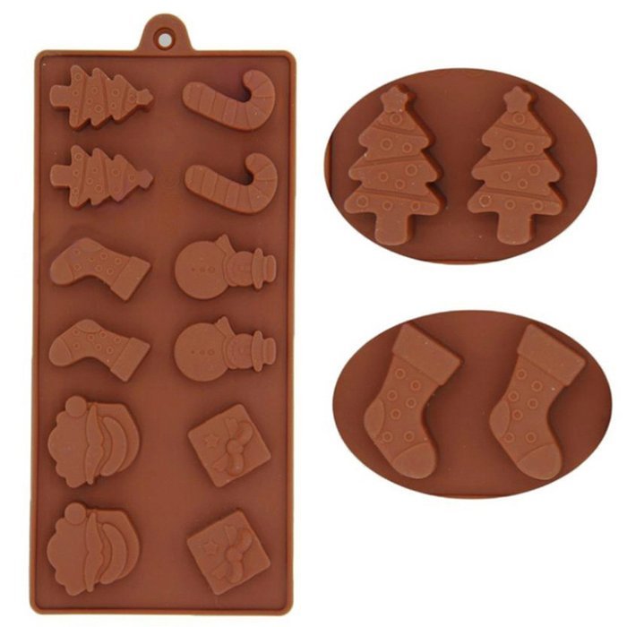 RoseSummer Christmas Silicone Fondant Mold Chocolate Cake Baking N2