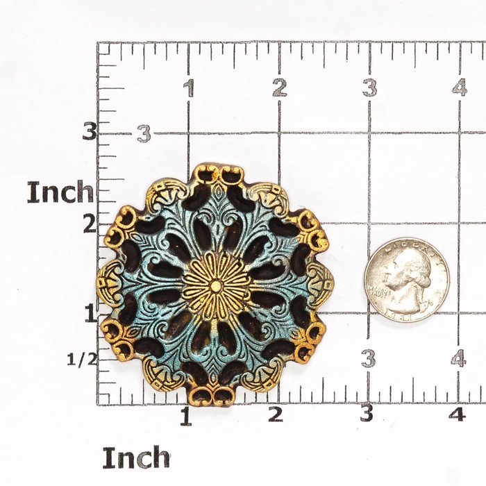 Round Steampunk Medallion Mold Easy To Use Flexible Silicone Food Safe Fondant, Chocolate, Candy, Resin, Polymer... N2