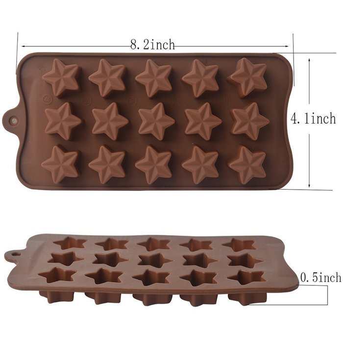 EVTECH(TM) 15 Cavity Star Style Silicone Gel Non Stick Cake Bread Mousse Ice Pudding Mold Chocolate Jelly Candy... N3