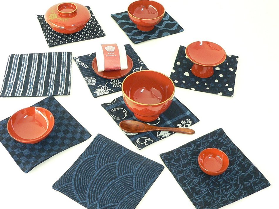 CYBERL Japanese Coaster/ Cocktail Napkins Set of Nine / Best for Matcha Bowls N8