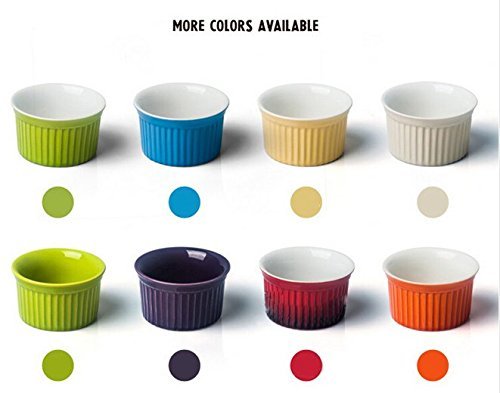 Astra shop Stoneware Creme Brulee 4 oz. Porcelain Ramekins, Set of 6 |Durable Craftsmanship - Dishwasher, Freezer... N2
