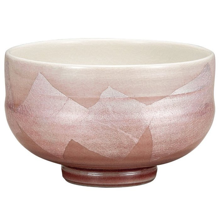 Japanese Matcha Bowl Silver Leaf Kutani Yaki(ware) N4