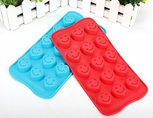 Always Your Chef Silicone 2 Pack 15-Cavity Ice Cube Trays & Candy Molds & Chocolate Molds, Smile Heart Shaped,...