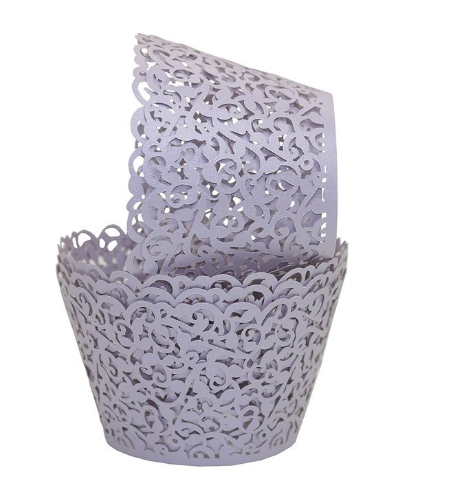 Sharing Star 100 Pieces Filigree Artistic Muffin Case Cupcake Paper Cup Liner Little Vine Lace Laser Cupcake Wrappers... N22