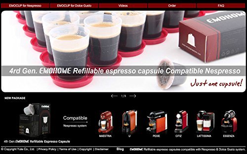 CAPSULES NESPRESSO REFILLABLE RECHARGEABLE EMOHOME 4TH GENERACION N4
