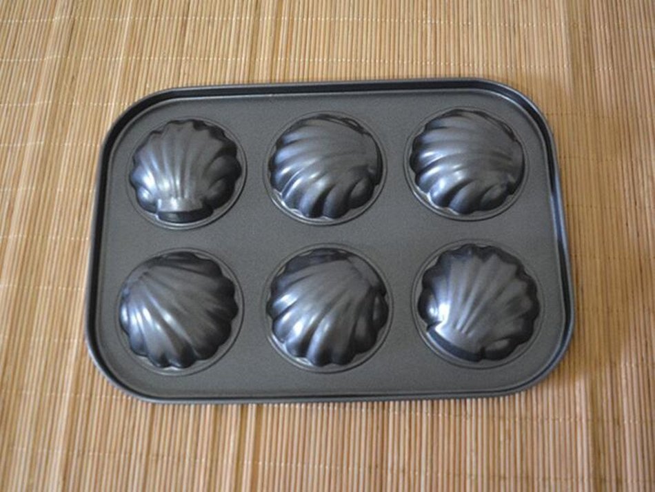 Non-Stick Madeleine Pans,Cake Mold 6-cup N3