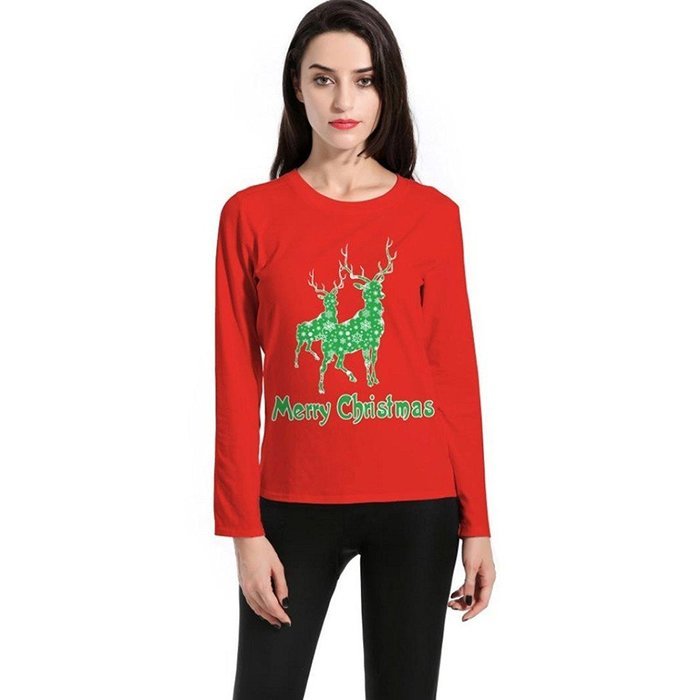 Sweatshirt,Morecome Women Long Sleeve Pullover Sweatshirt Santa Claus Christmas Tops N28