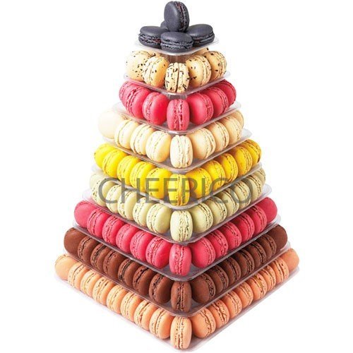 9 Tier Square Macaron Tower Macaron Stand to Hold 210 Macarons N2