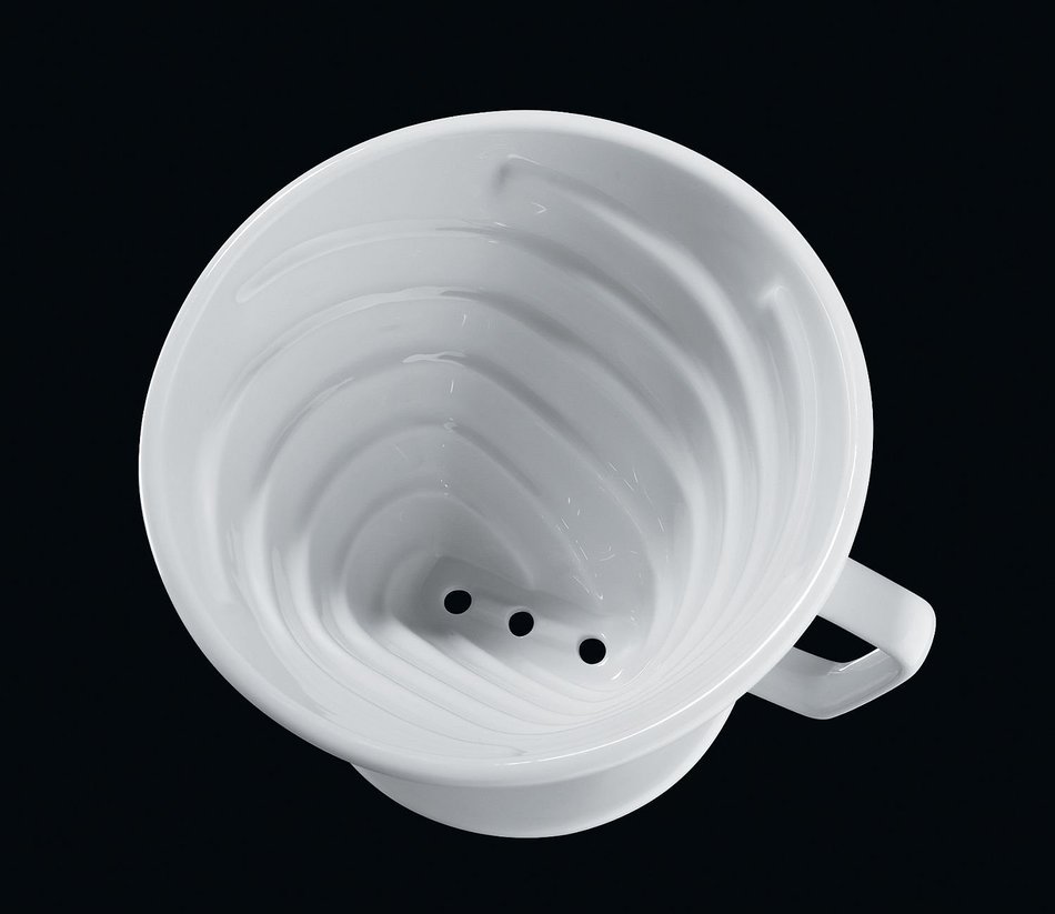 Cilio Premium Vienna Akantus Four Cup Coffee Filter Holder in White Porcelain