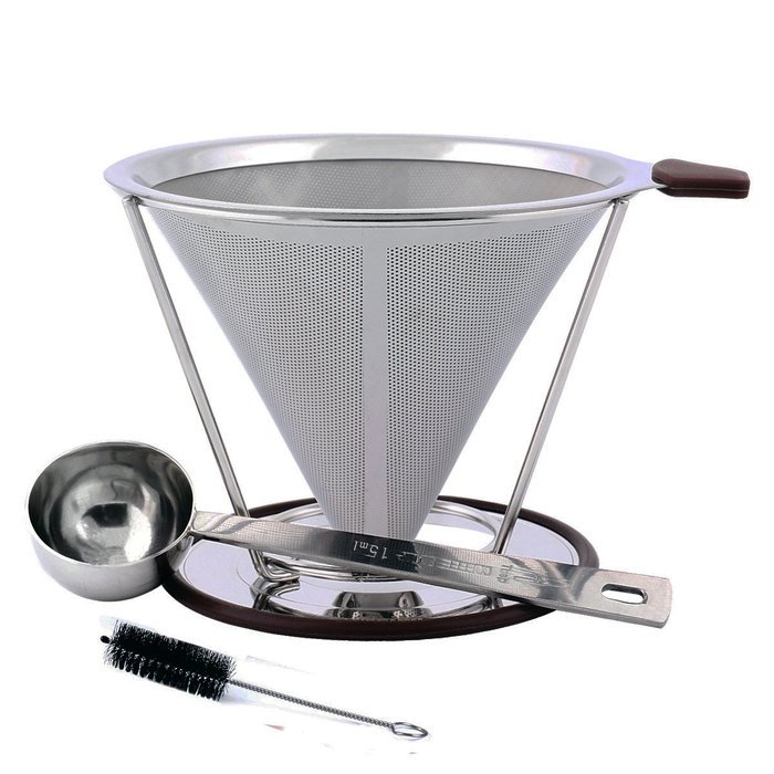 iNeibo Stainless Steel Coffee Dripper - Reusable Pour Over Filter Cone - Coffee Maker/Coffee Filter/Coffee Strainer... N6
