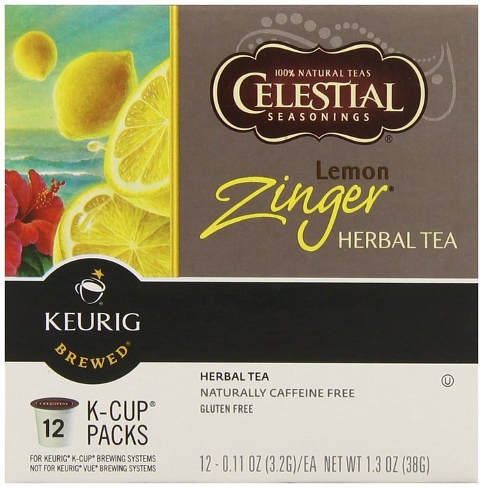 Celestial Seasonings Lemon Zinger Herbal Tea, K-Cup Portion Pack for Keurig K-Cup Brewers, 24-Count N37