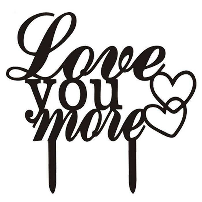 Ecape Acrylic Wedding Cake Toppers Custom Love You More Cake Toppers Cake Decoration Black Pack of 1 N38