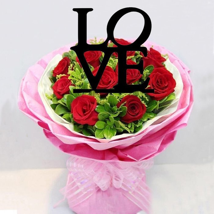 Ecape Acrylic Wedding Cake Toppers Custom Love You More Cake Toppers Cake Decoration Black Pack of 1 N40