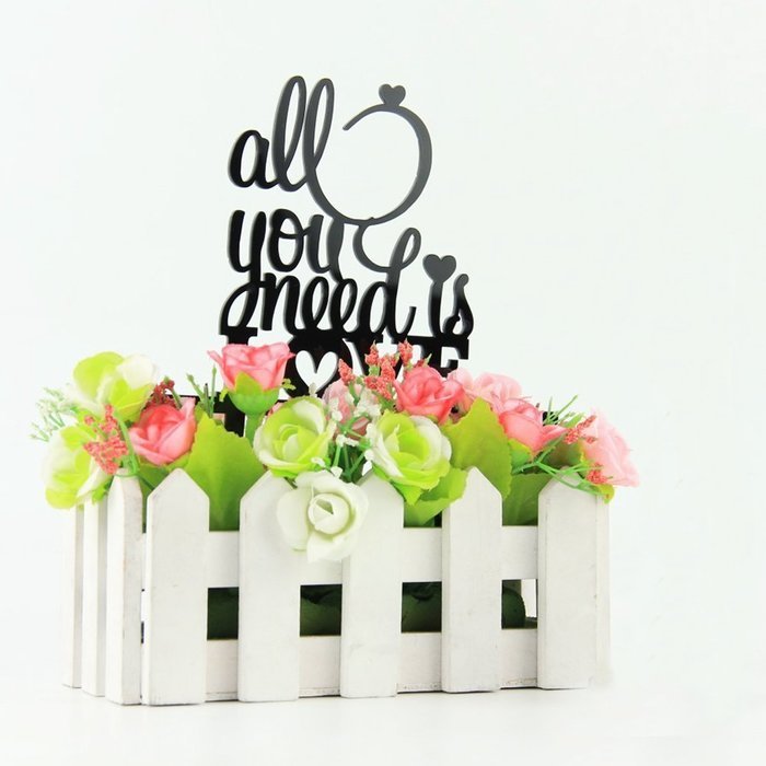 Ecape Acrylic Wedding Cake Toppers Custom Love You More Cake Toppers Cake Decoration Black Pack of 1 N46