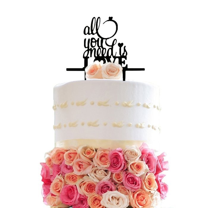 Ecape Acrylic Wedding Cake Toppers Custom Love You More Cake Toppers Cake Decoration Black Pack of 1 N47