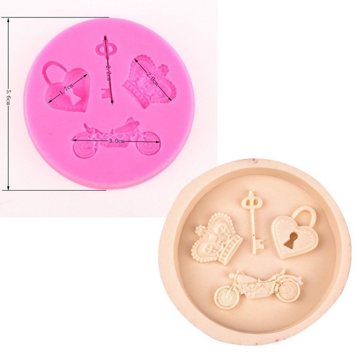 HT BAKEWARE | Crown and Motorcycle Silicone Mold