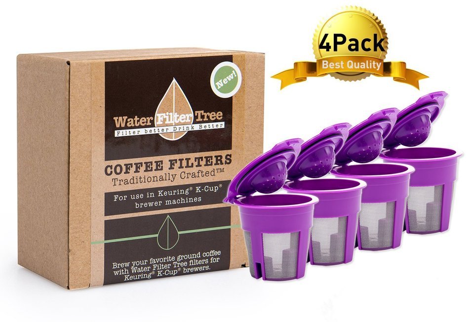 4 x Reusable K-cup, K cup Coffee Filter compatible Keurig 2.0 and Most 1.0 K200, K250, K300, K350, K400, K450,... N4