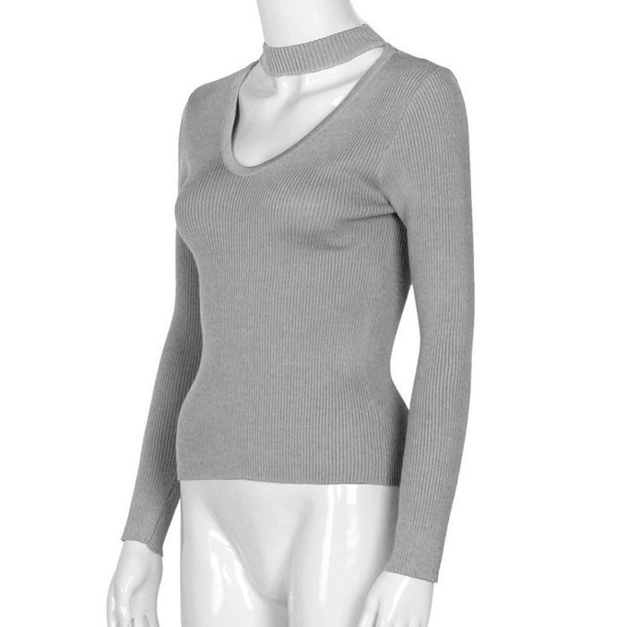 Knitted Sweater,Morecome Women Knit Casual Long Sleeve Pullover ops (L, White) N23