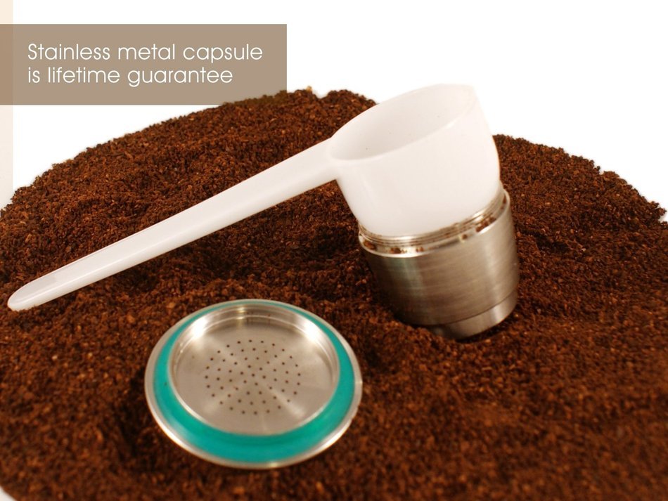 Coffee Chef Barista Set with Refillable Reusable Nespresso Capsule Stainless Steel Metal pod N8