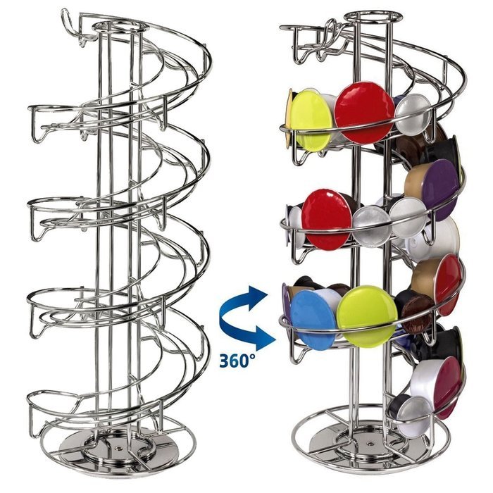 Sentik Revolving Rotating Spiral 40 Capsule Coffee Pod Holder Tower Stand Rack