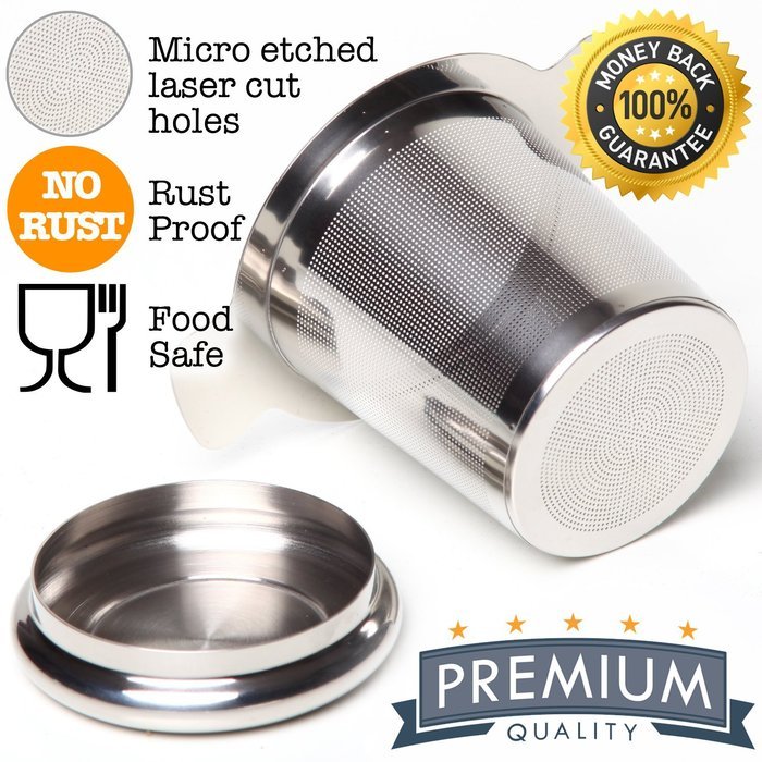 [Premium Quality] Tea Infuser with a Lid / Best Strainer for Loose Leaf Tea / Extra Fine Laser Mesh Tea Steeper... N2
