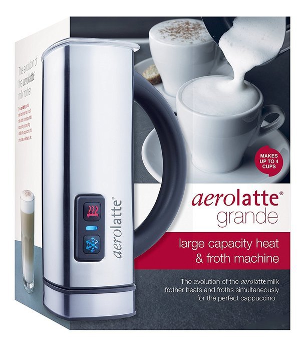 aerolatte Grande Automatic Hot or Cold Milk Frother and Cappuccino Foam Maker, Stainless Steel, 16-Ounce N2