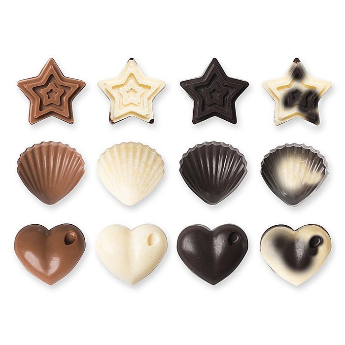 Freshlove Candy Molds & Ice Cube Trays - Hearts, Stars & Shells - Silicone Chocolate Mold - Fun, Toy Kids Set... N2