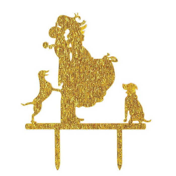 LOVENJOY with Gift Box Love Her Love Her Dog Silhouette Acrylic Wedding Engagement Cake Decoration Topper Black... N6