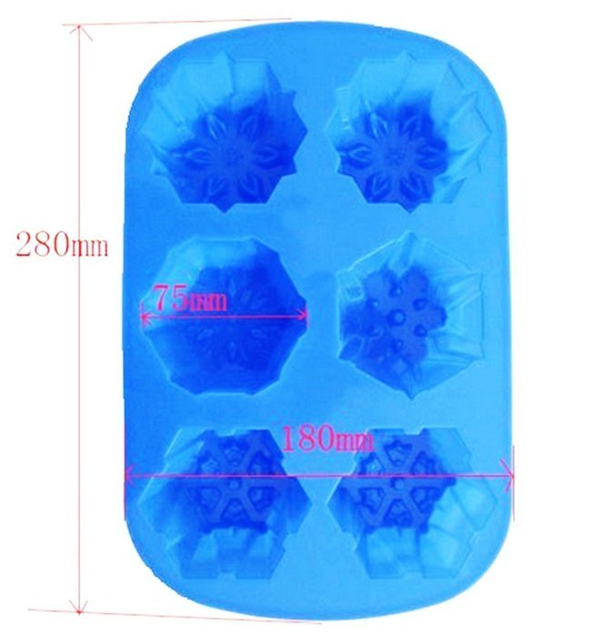 Yunko 6 Cavity Snowflake Merry Christmas Silicone Baking Cake Pan Cookie Pudding Jelly Dessert Mold Soap Candle... N2