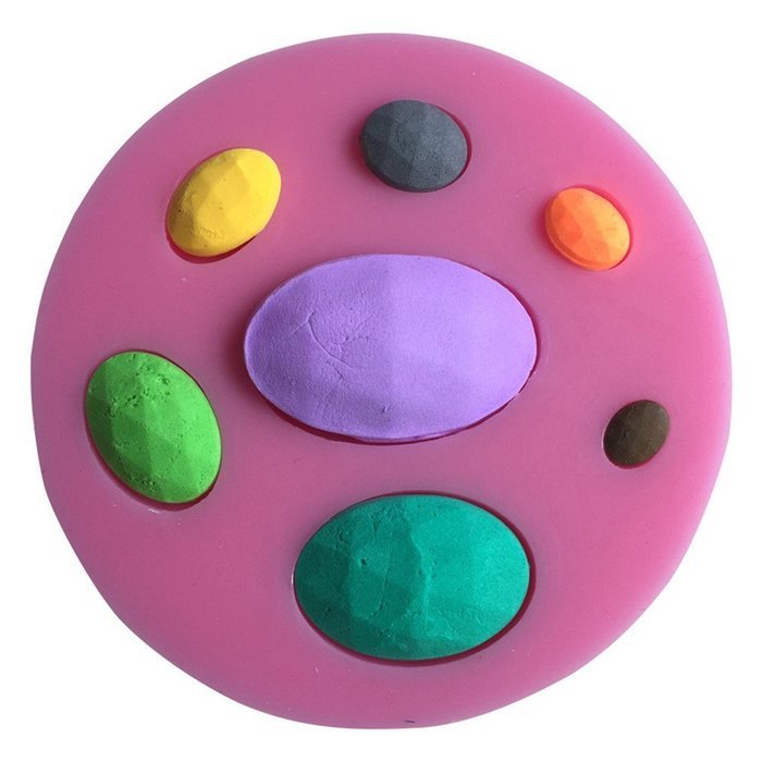 FLY DIY Cake Mold 3D Oval Gem Shape Silicone Chocolate Candy Mold,Pink N3