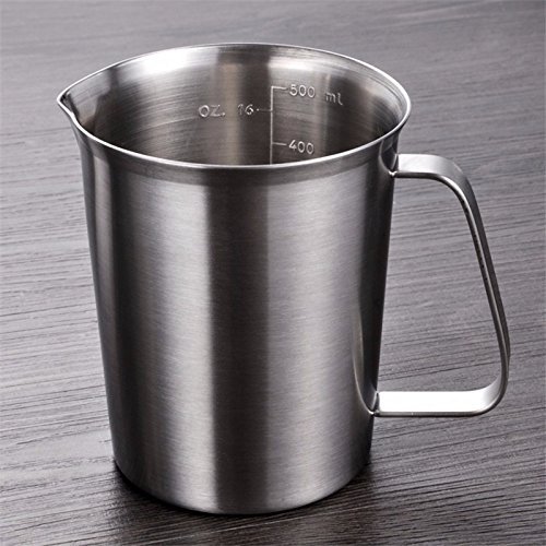 Lautechco Durable Stainless Steel Digital Measuring Cup Scale Measure Cup Kitchen Kitchenware Tools (500ml / 16... N9