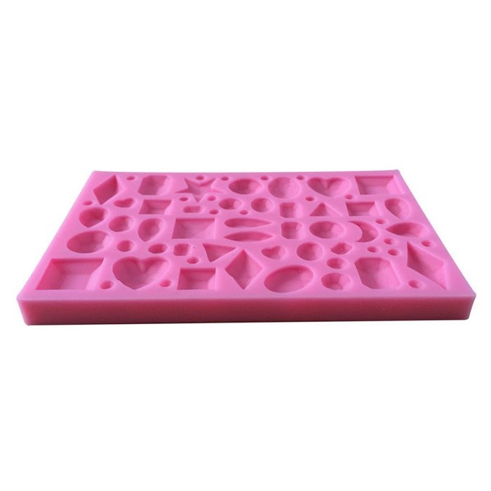 FLY More Kinds Gemstone Shape 3D Silicone Mold For Cake Decorating Baking Mould,Pink N5